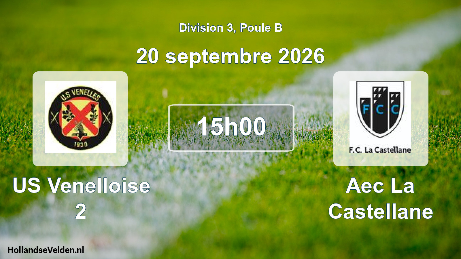 Match programmé: US Venelloise 2 - Aec La Castellane (20 septembre 2026)