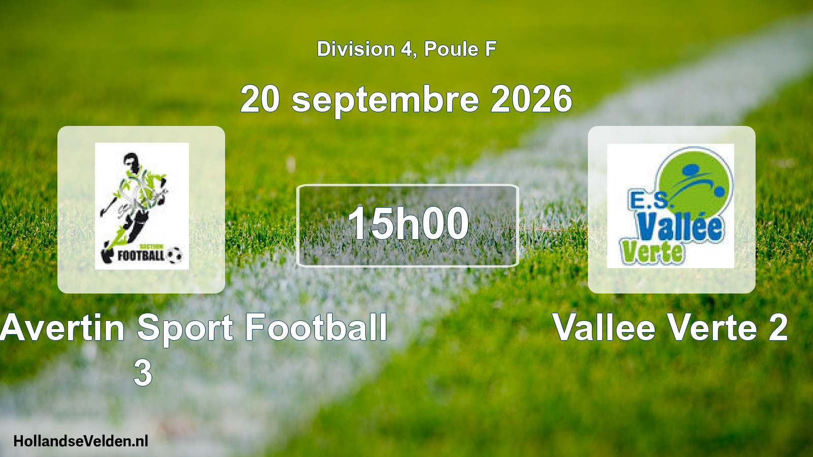 Scheduled Match: Saint Avertin Sport Football 3 - Vallee Verte 2 (20 September 2026)