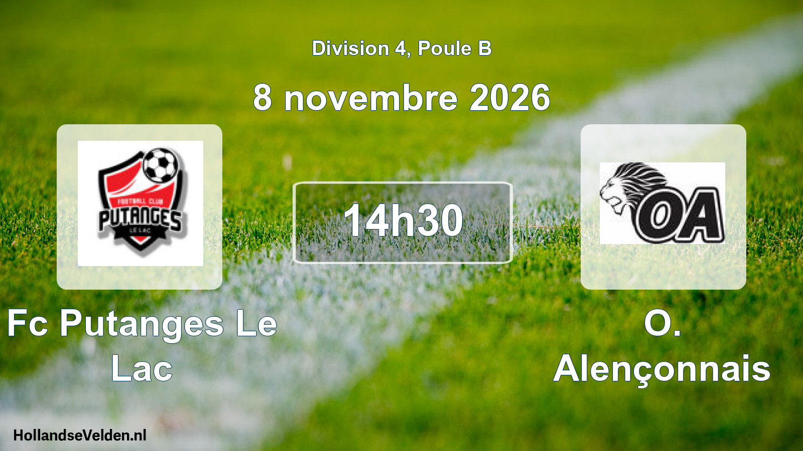 Match programmé: Fc Putanges Le Lac - O. Alençonnais (8 novembre 2026)