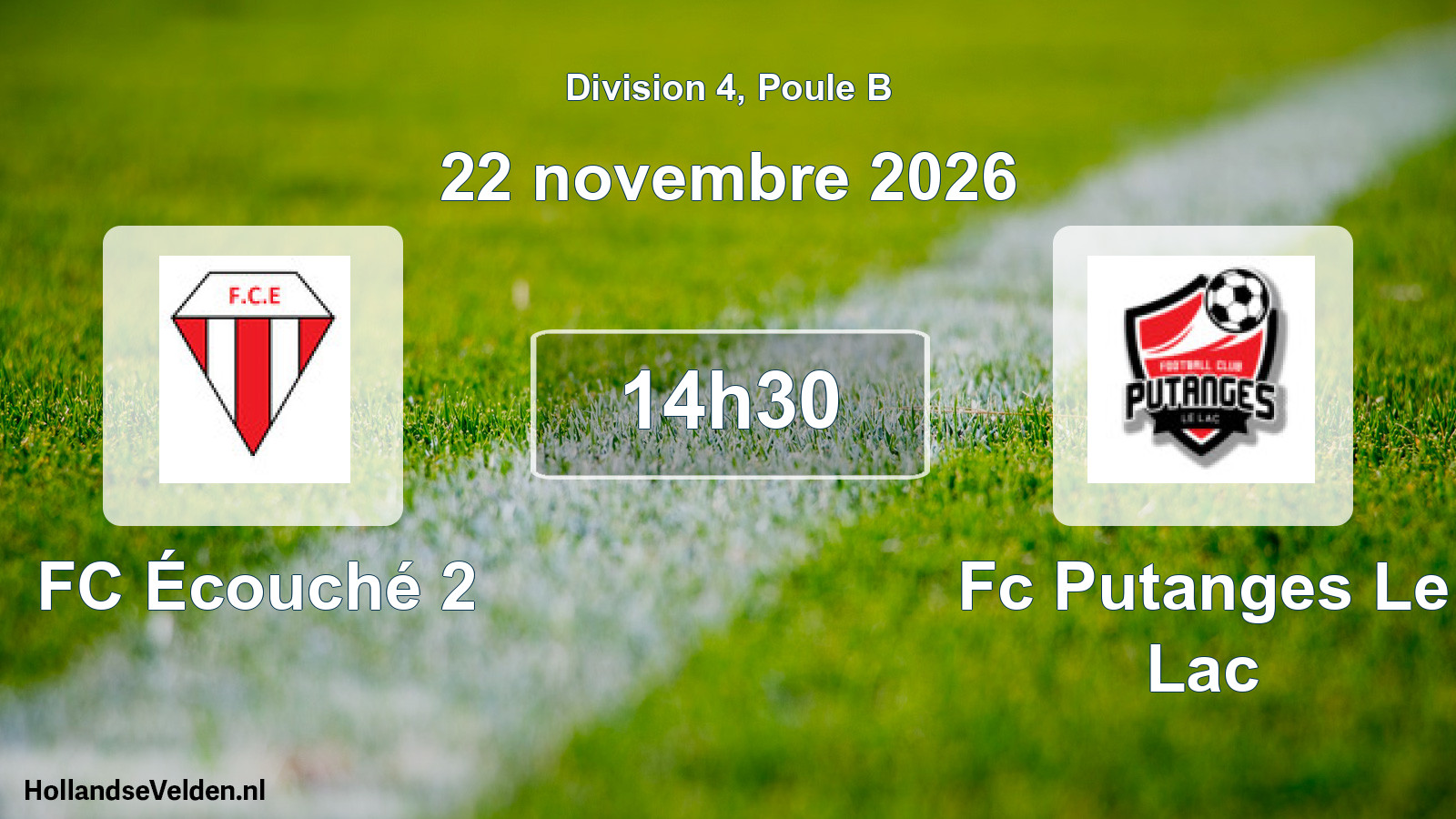 Match programmé: FC Écouché 2 - Fc Putanges Le Lac (22 novembre 2026)