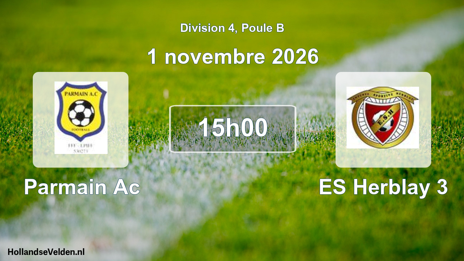 Match programmé: Parmain Ac - ES Herblay 3 (1 novembre 2026)