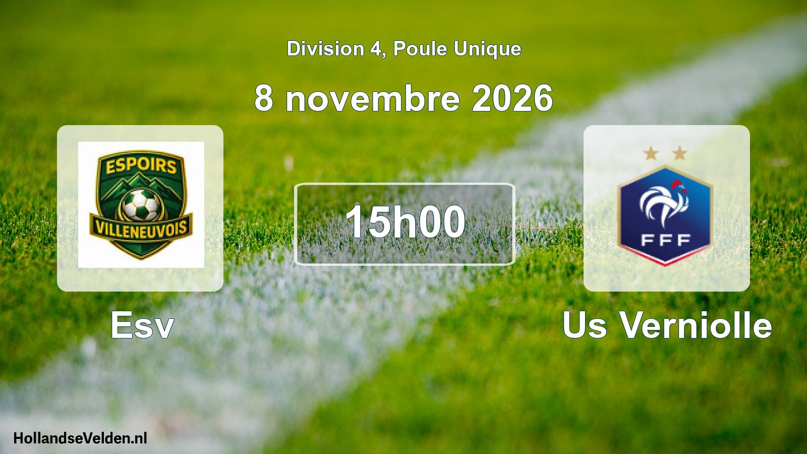 Match programmé: Esv - Us Verniolle (8 novembre 2026)