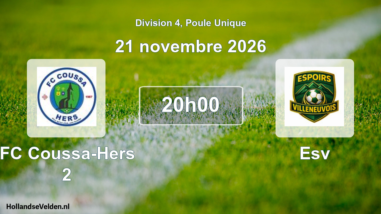 Match programmé: FC Coussa-Hers 2 - Esv (21 novembre 2026)