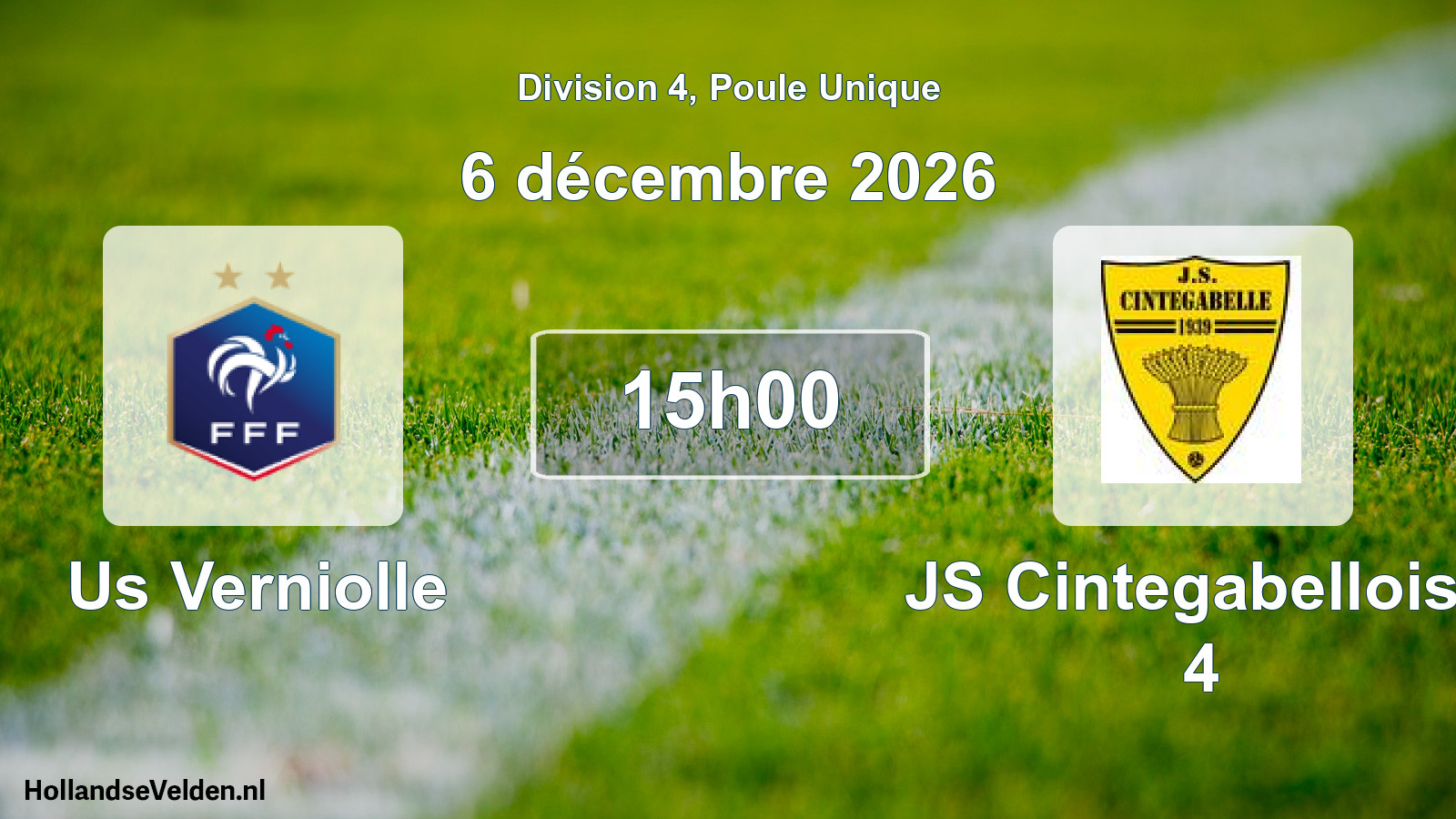 Scheduled Match: Us Verniolle - JS Cintegabelloise 4 (6 December 2026)