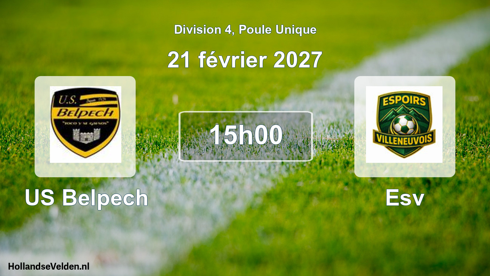 Match programmé: US Belpech - Esv (21 février 2027)