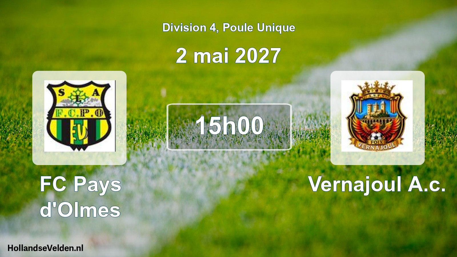 Match programmé: FC Pays d'Olmes - Vernajoul A.c. (2 mai 2027)