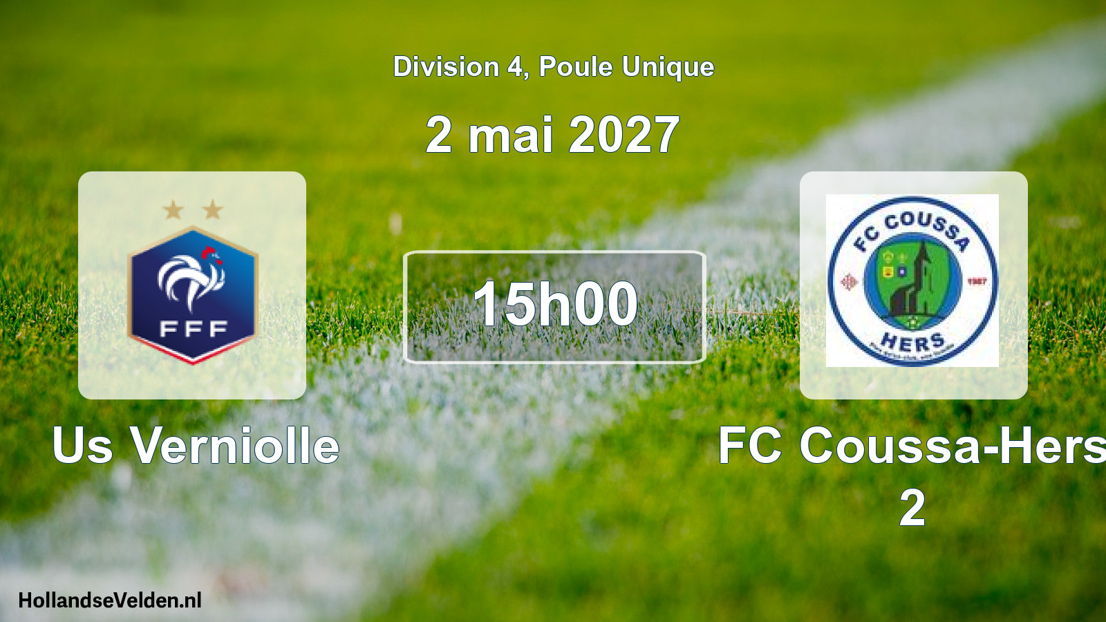 Match programmé: Us Verniolle - FC Coussa-Hers 2 (2 mai 2027)