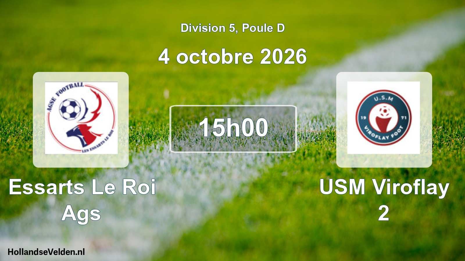 Scheduled Match: Essarts Le Roi Ags - USM Viroflay 2 (4 October 2026)
