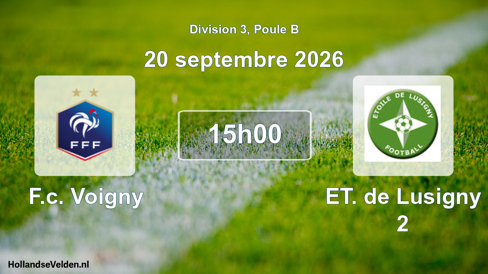 Match programmé: F.c. Voigny - ET. de Lusigny 2 (20 septembre 2026)