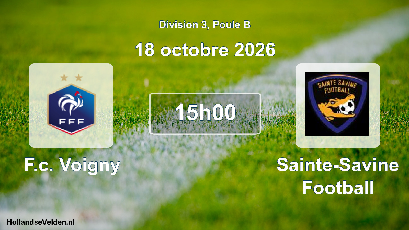 Match programmé: F.c. Voigny - Sainte-Savine Football (18 octobre 2026)