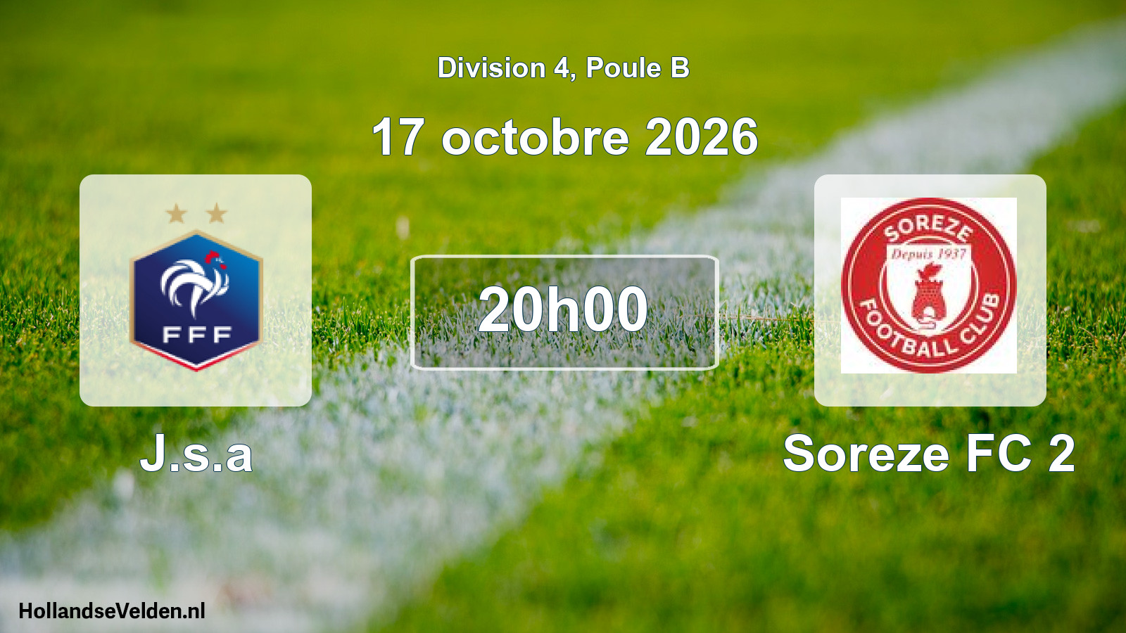Geplande wedstrijd: J.s.a - Soreze FC 2 (17 oktober 2026)