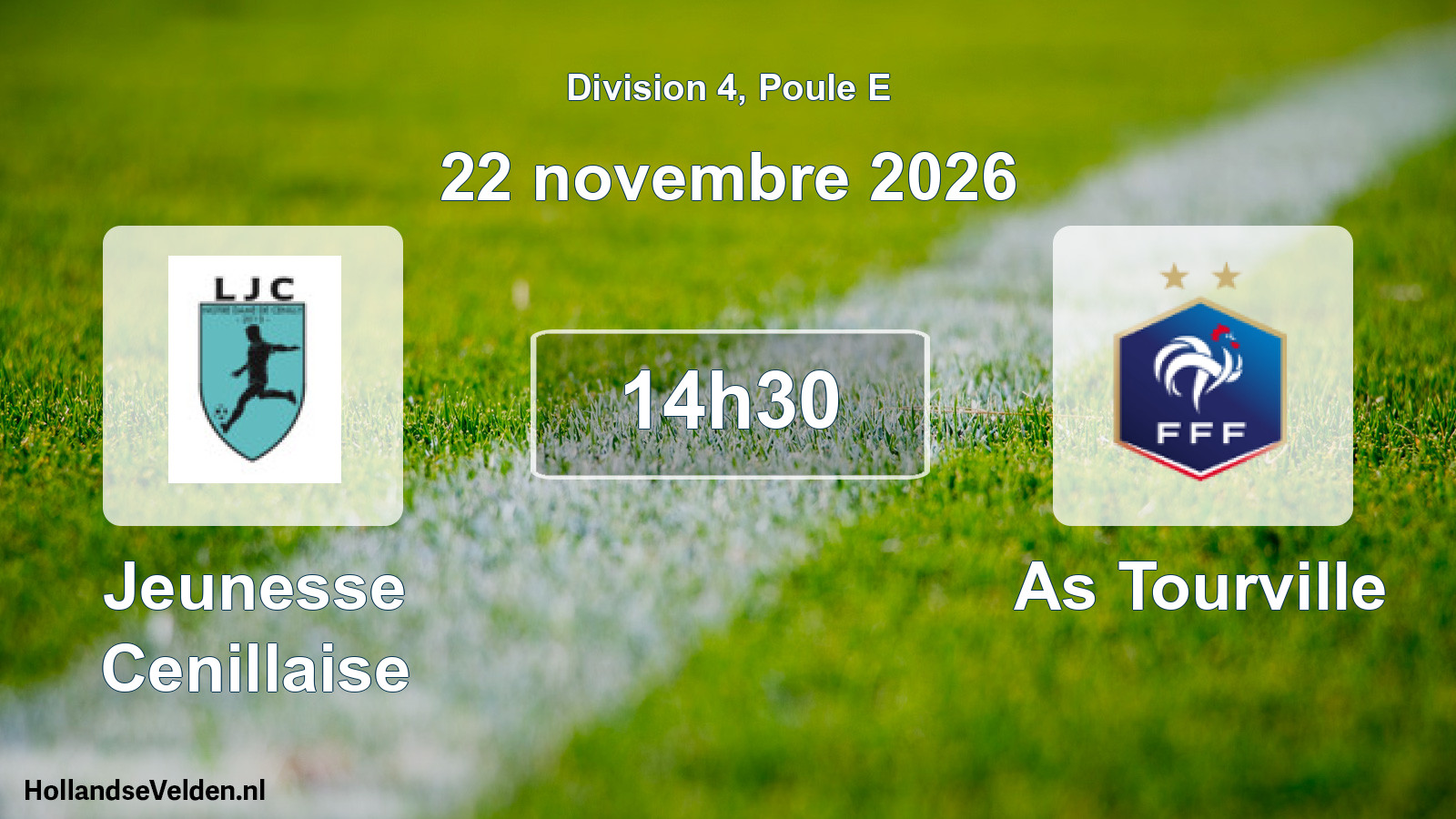 Match programmé: Jeunesse Cenillaise - As Tourville (22 novembre 2026)