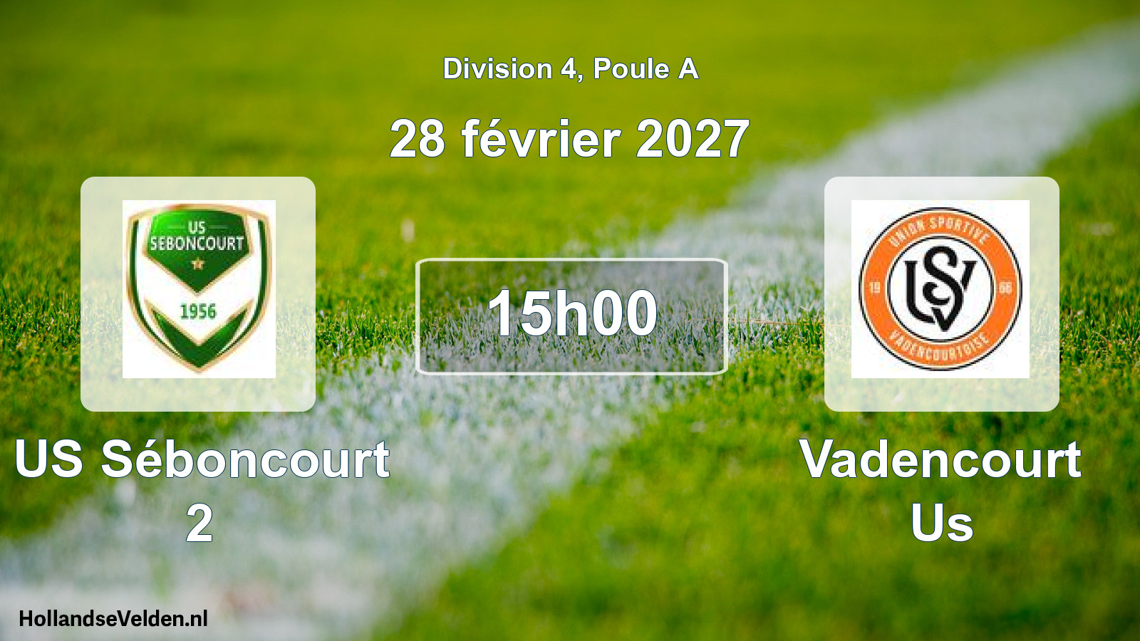 Match programmé: US Séboncourt 2 - Vadencourt Us (28 février 2027)