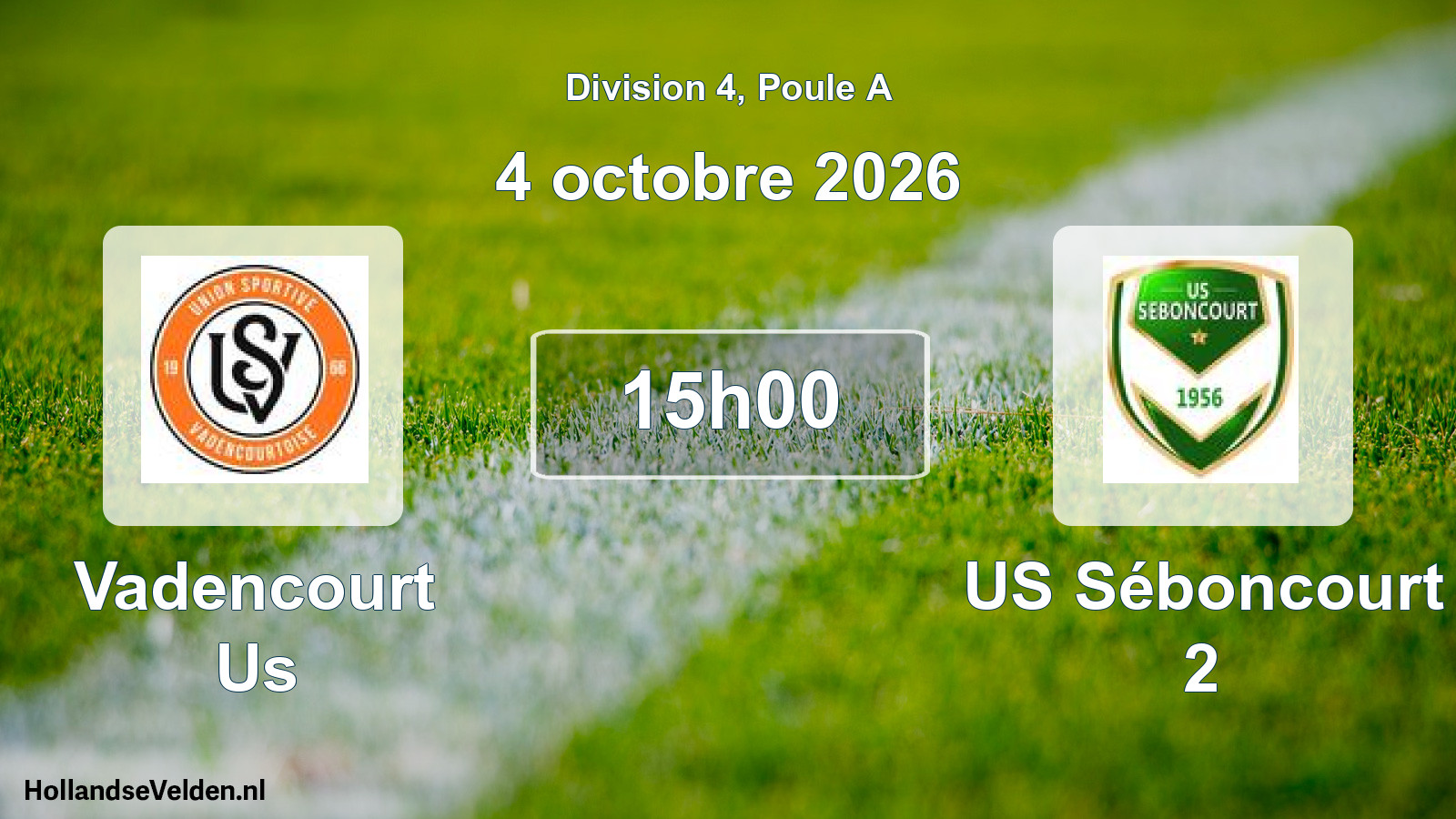 Match programmé: Vadencourt Us - US Séboncourt 2 (4 octobre 2026)