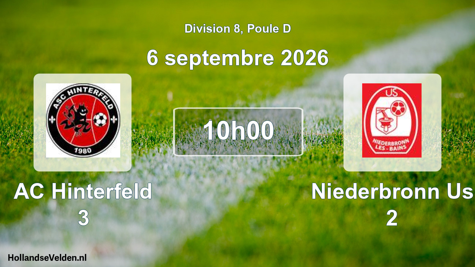 Scheduled Match: AC Hinterfeld 3 - Niederbronn Us 2 (6 September 2026)