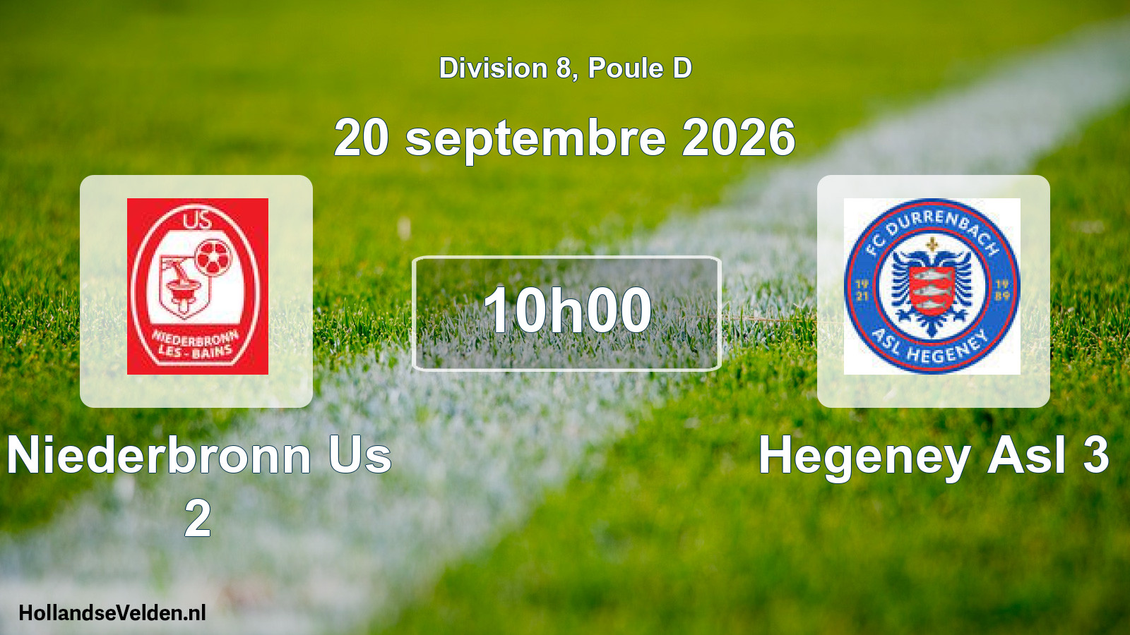 Scheduled Match: Niederbronn Us 2 - Hegeney Asl 3 (20 September 2026)