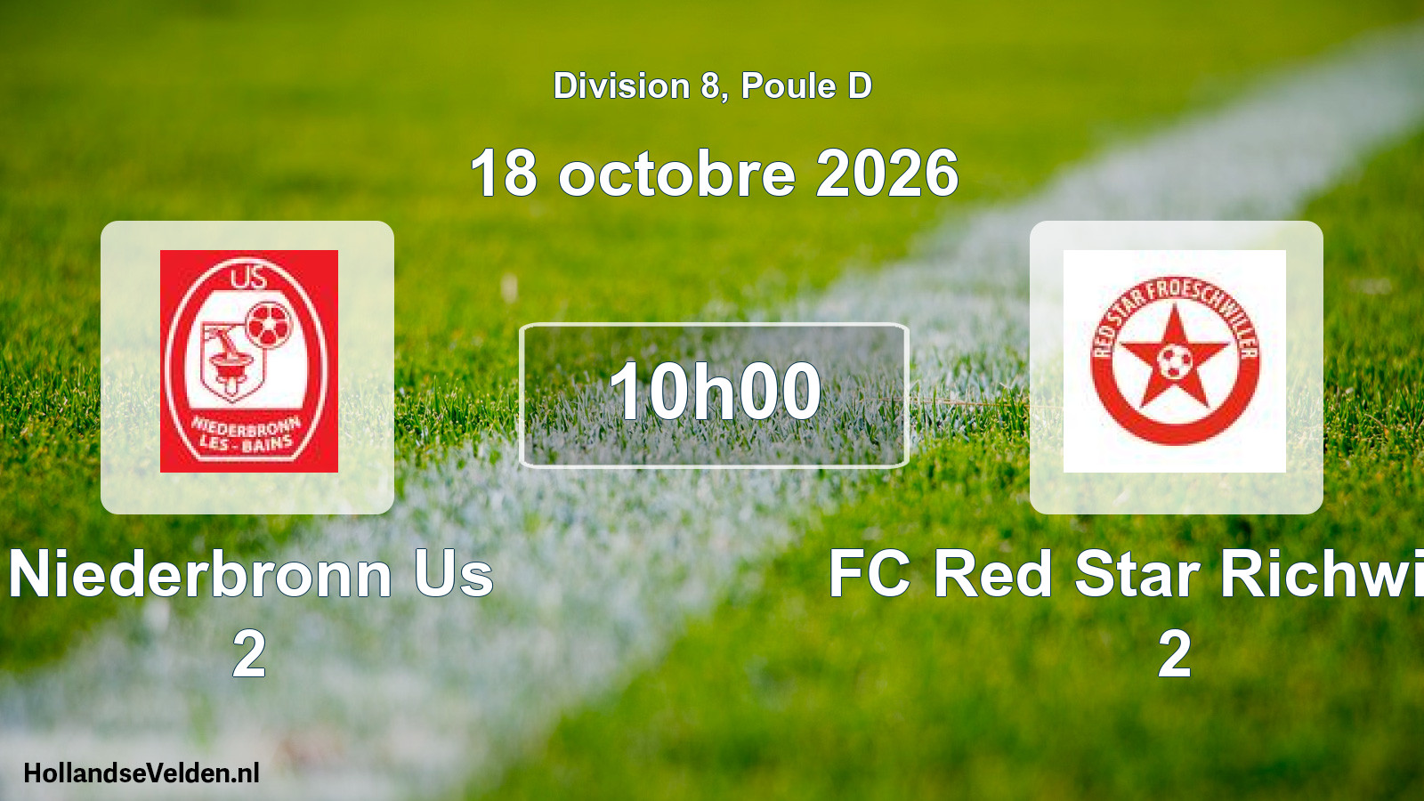 Match programmé: Niederbronn Us 2 - FC Red Star Richwiller 2 (18 octobre 2026)