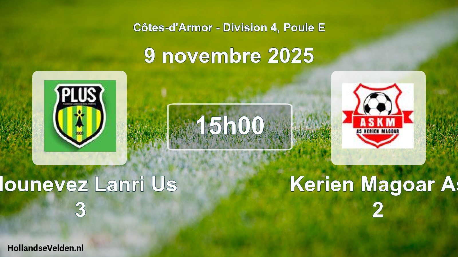 Scheduled Match: Plounevez Lanri Us 3 - Kerien Magoar As 2 (9 November 2025)