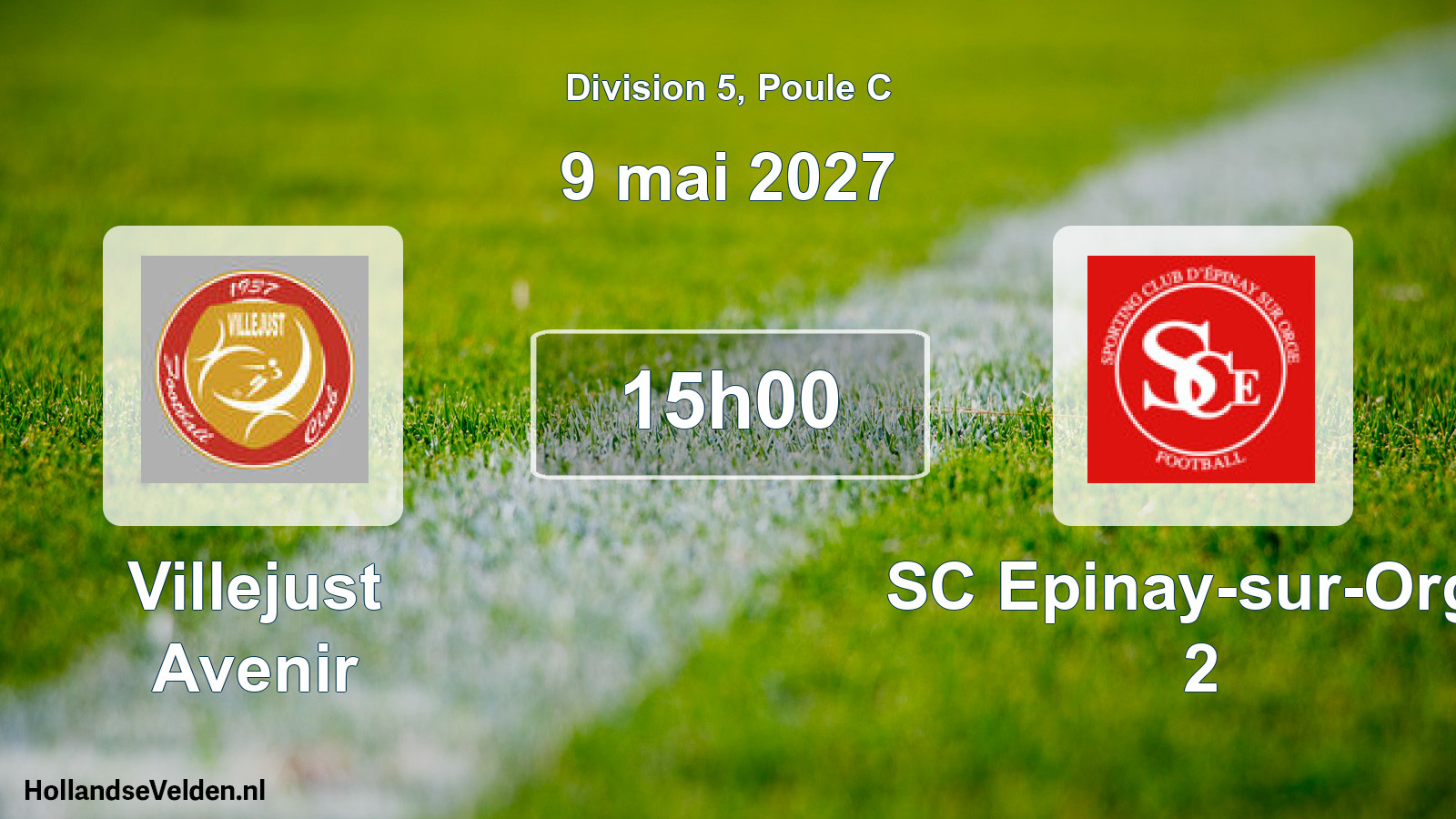 Match programmé: Villejust Avenir - SC Epinay-sur-Orge 2 (9 mai 2027)