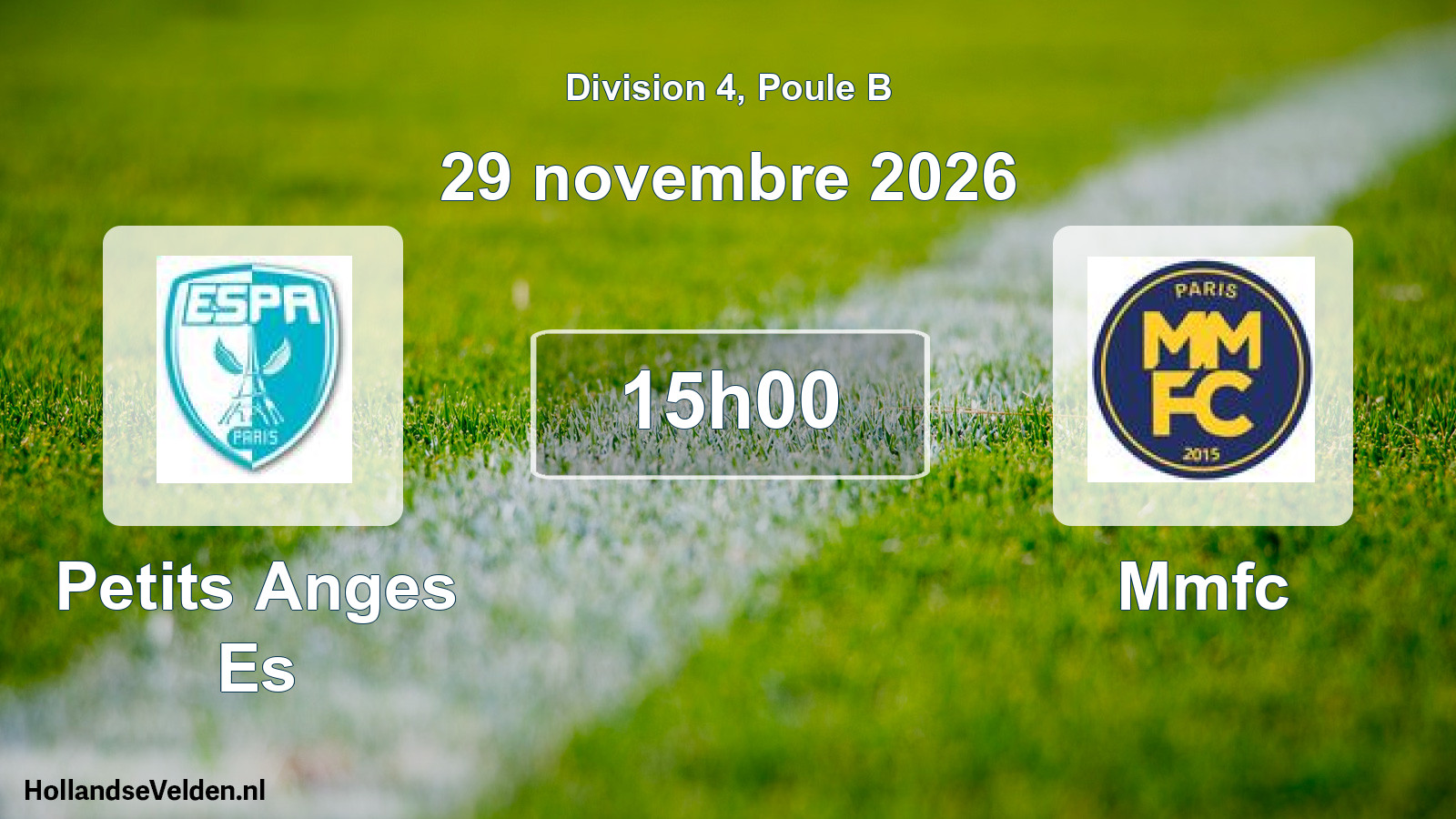 Match programmé: Petits Anges Es - Mmfc (29 novembre 2026)