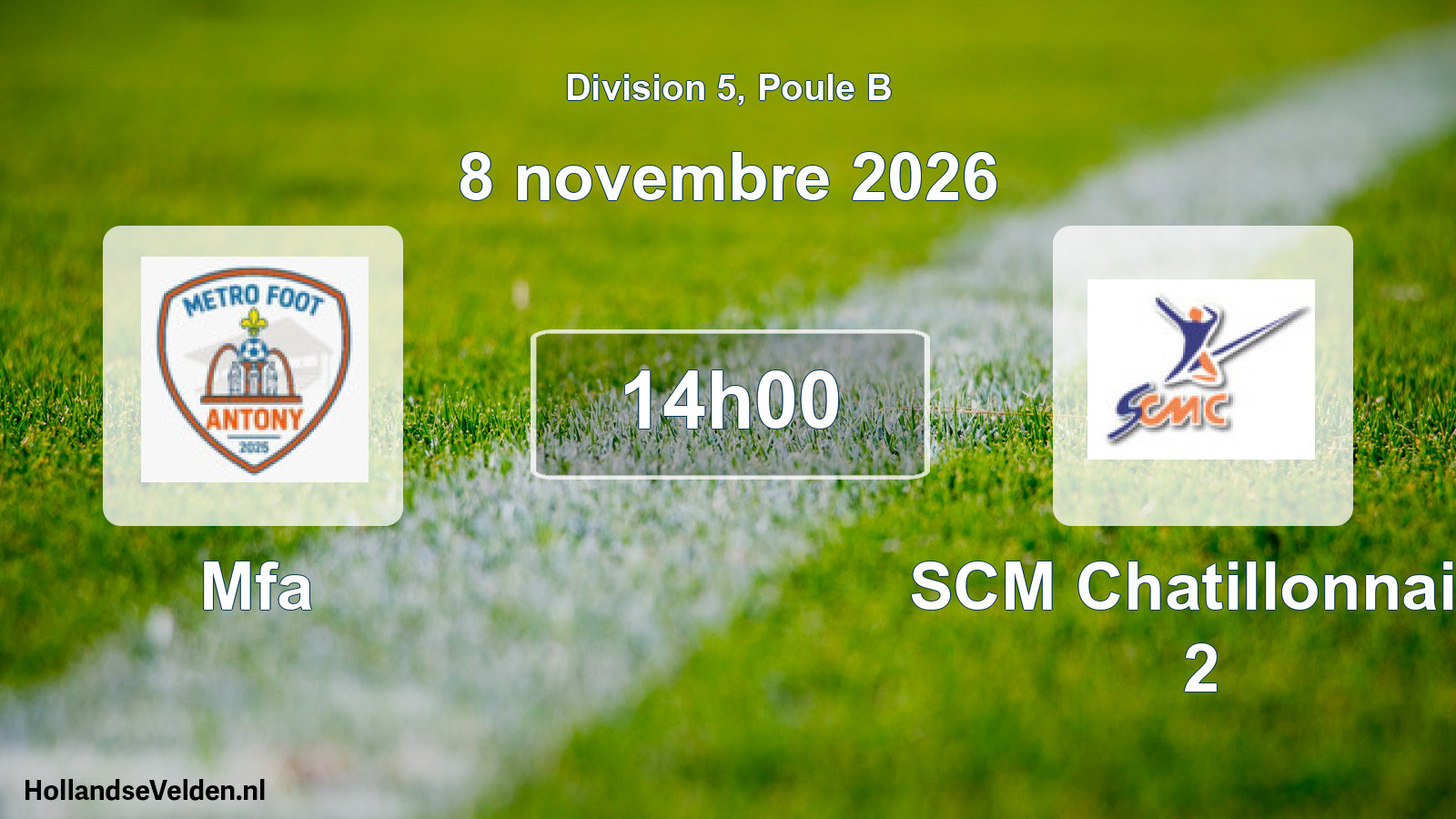 Scheduled Match: Mfa - SCM Chatillonnais 2 (8 November 2026)