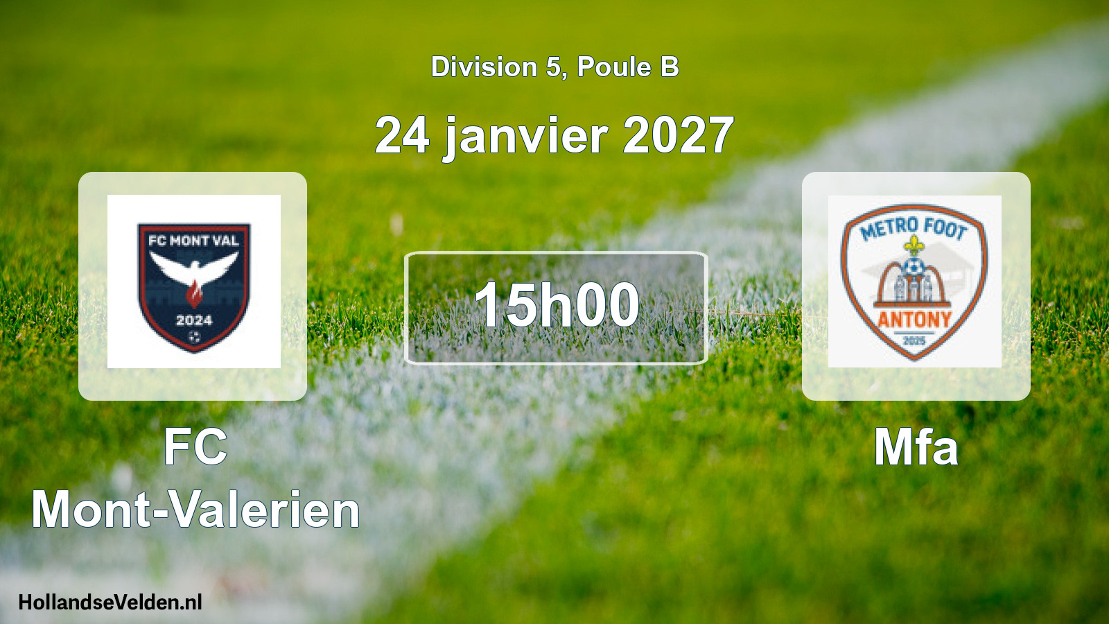 Scheduled Match: FC Mont-Valerien - Mfa (24 January 2027)