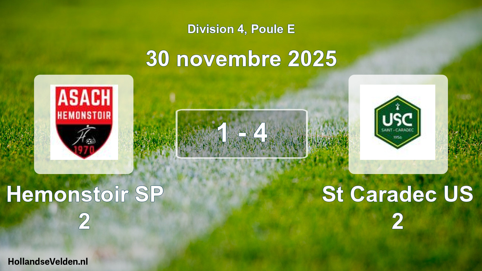 Gespeelde wedstrijd: Hemonstoir SP 2 - St Caradec US 2 1 - 4 (30 november 2025)