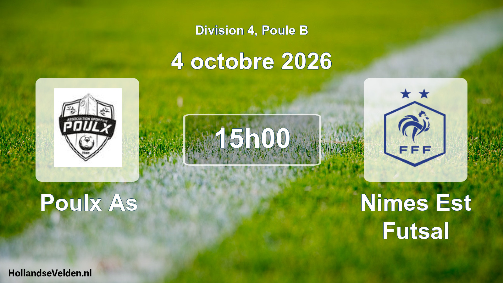 Match programmé: Poulx As - Nimes Est Futsal (4 octobre 2026)