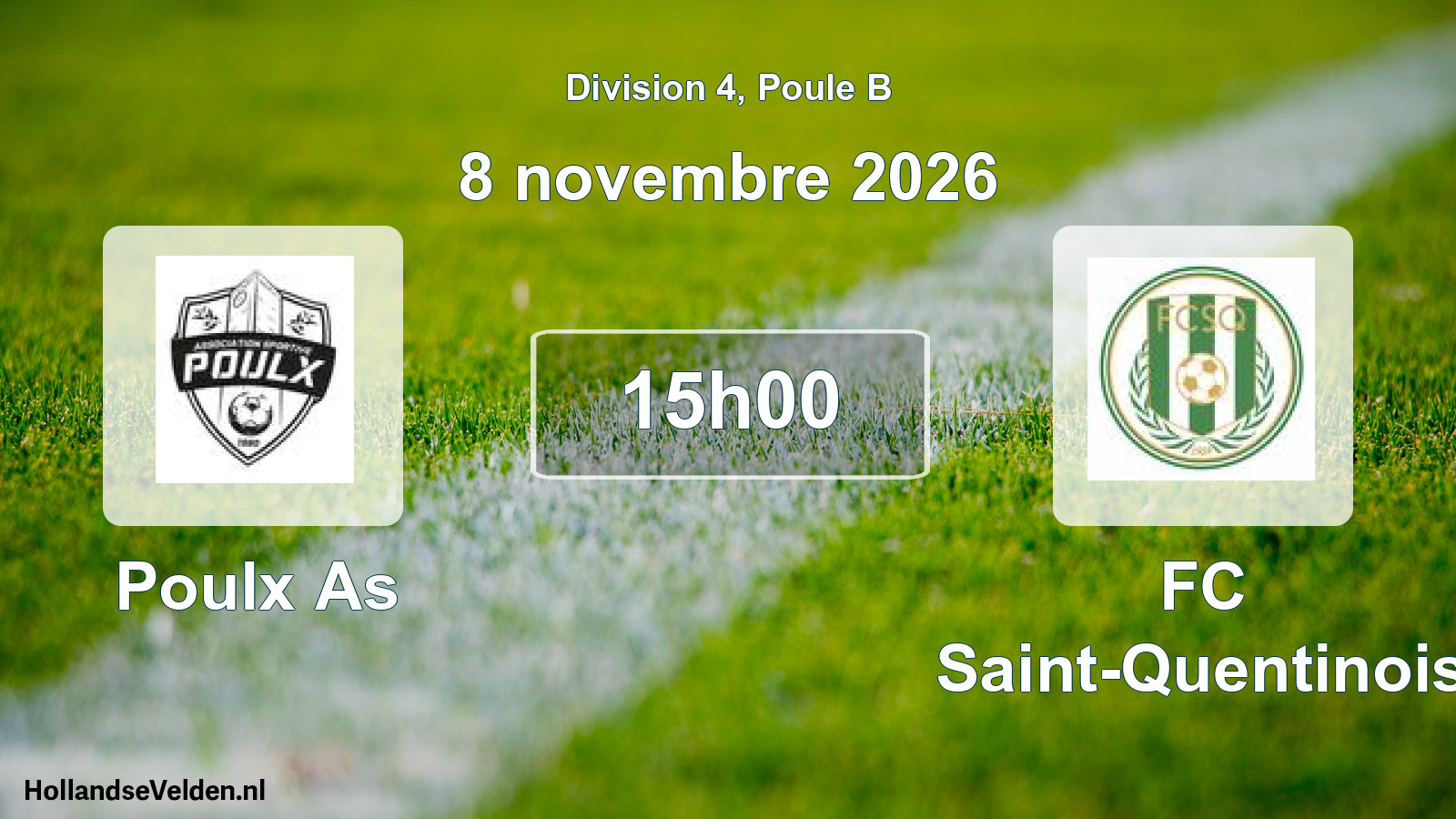 Match programmé: Poulx As - FC Saint-Quentinois (8 novembre 2026)