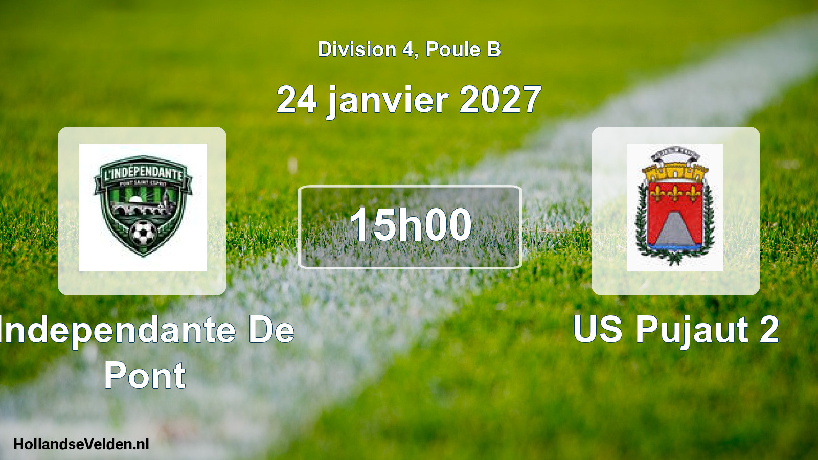 Match programmé: Independante De Pont - US Pujaut 2 (24 janvier 2027)