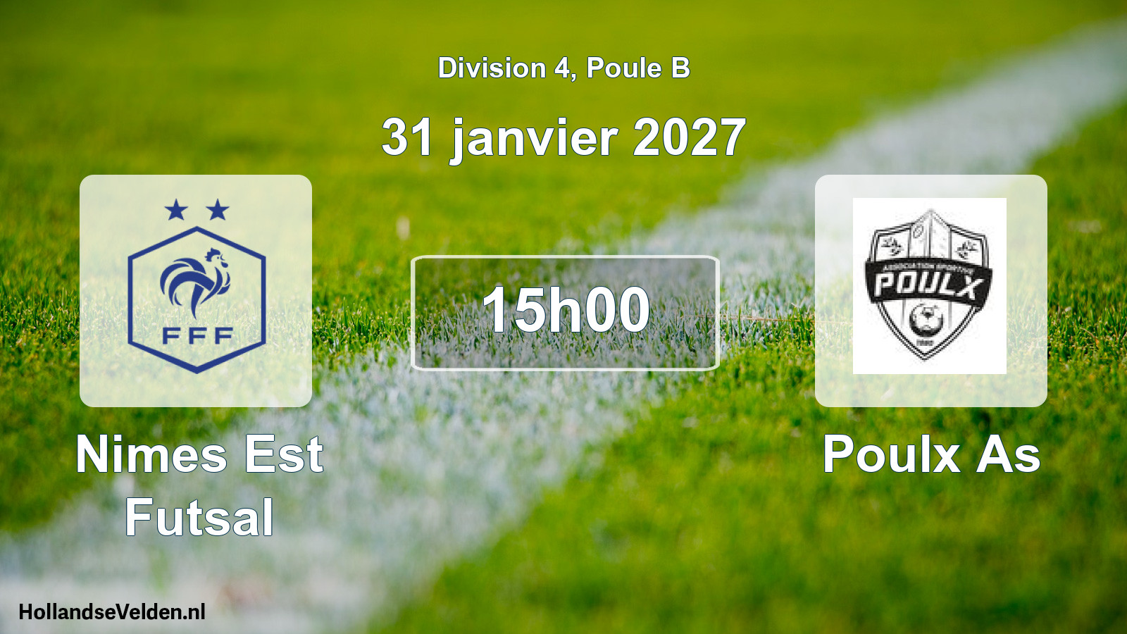 Match programmé: Nimes Est Futsal - Poulx As (31 janvier 2027)