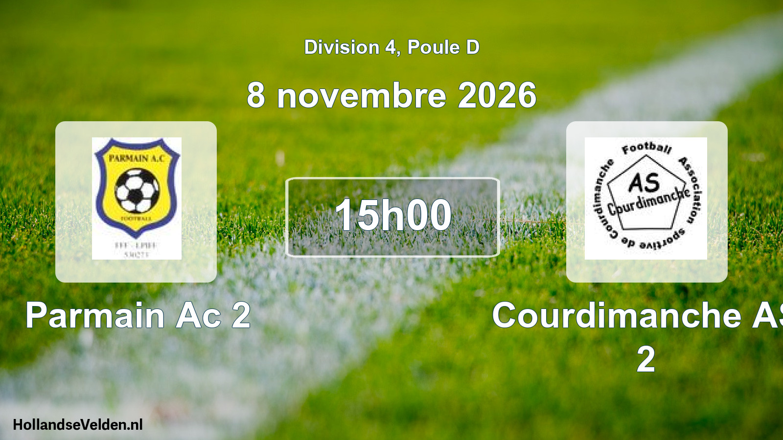 Match programmé: Parmain Ac 2 - Courdimanche AS 2 (8 novembre 2026)