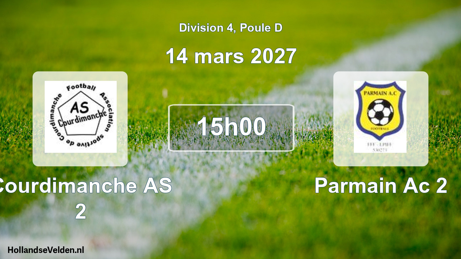 Match programmé: Courdimanche AS 2 - Parmain Ac 2 (14 mars 2027)