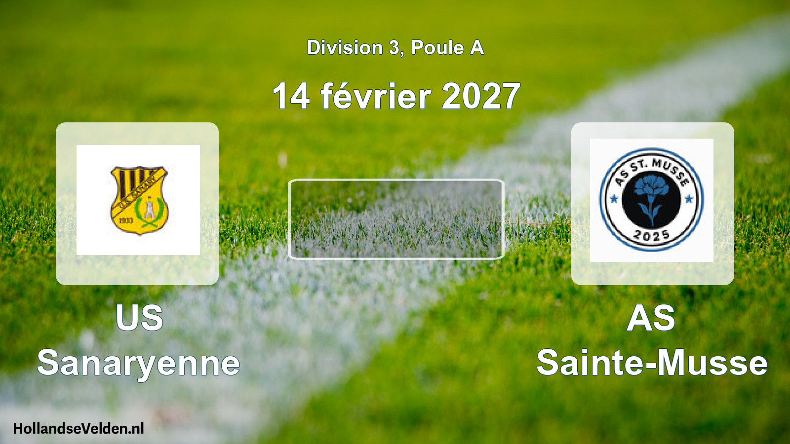 Match programmé: US Sanaryenne - AS Sainte-Musse (14 février 2027)