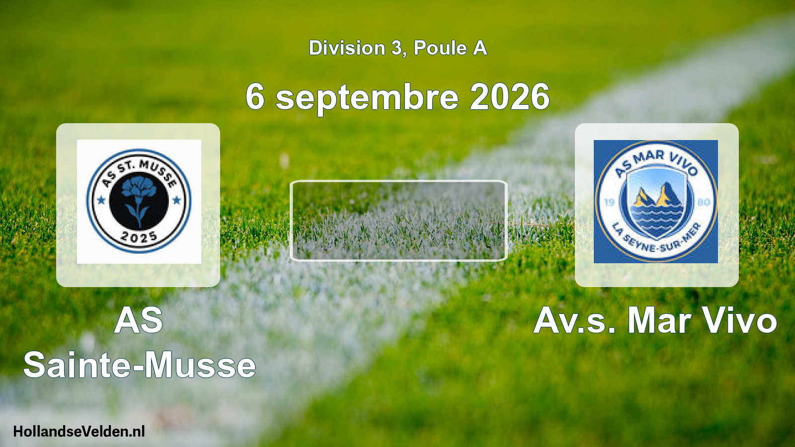 Geplande wedstrijd: AS Sainte-Musse - Av.s. Mar Vivo (6 september 2026)