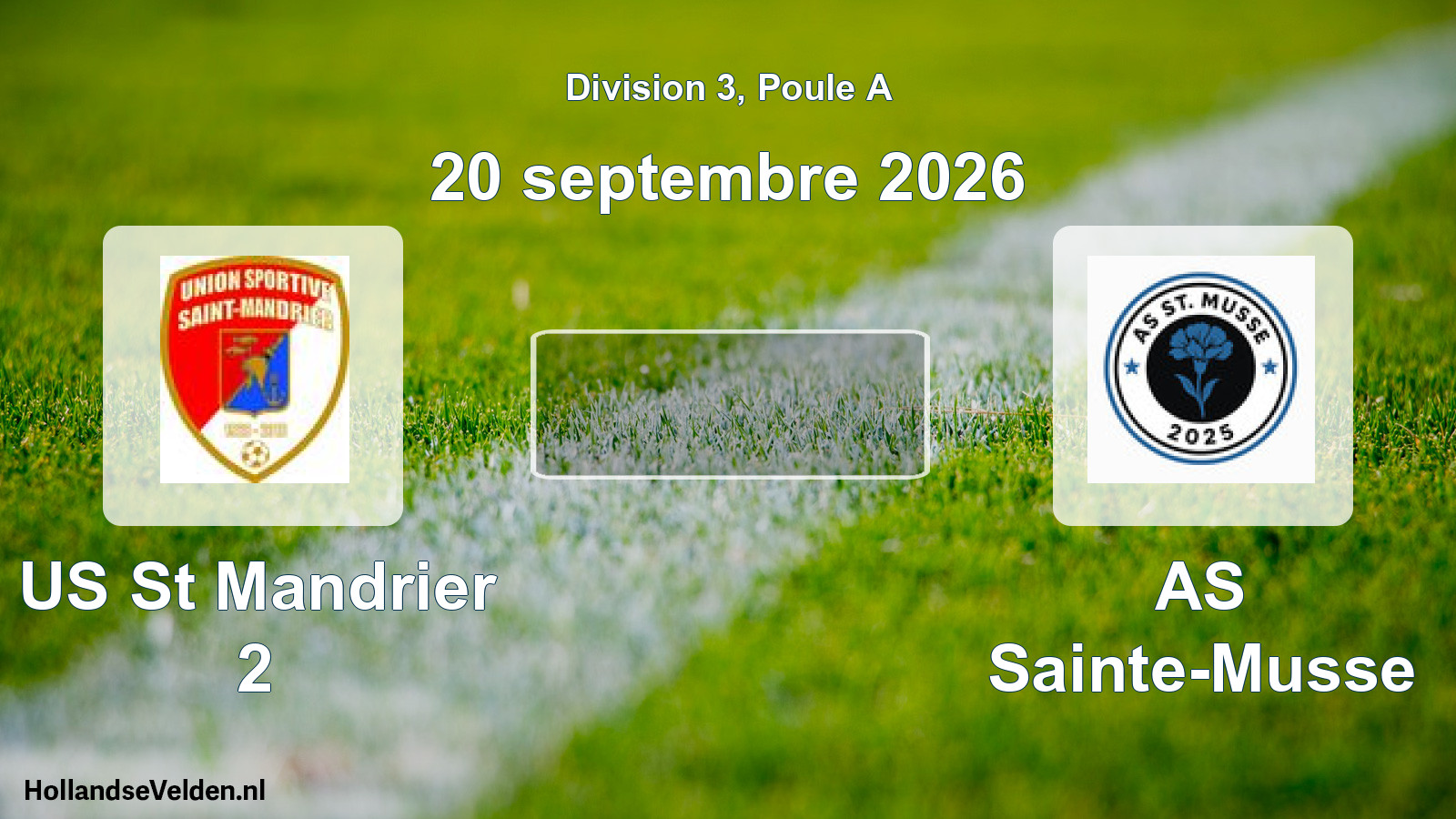 Match programmé: US St Mandrier 2 - AS Sainte-Musse (20 septembre 2026)