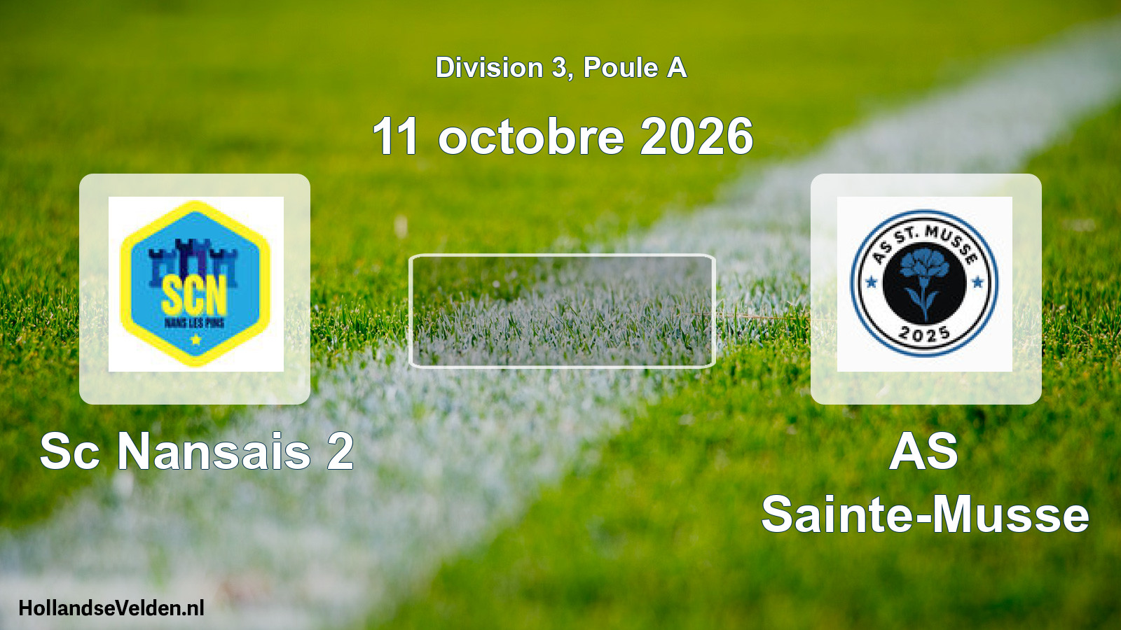 Scheduled Match: Sc Nansais 2 - AS Sainte-Musse (11 October 2026)