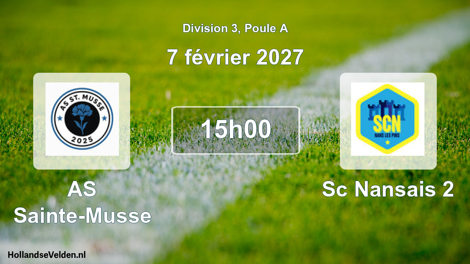 Match programmé: AS Sainte-Musse - Sc Nansais 2 (7 février 2027)