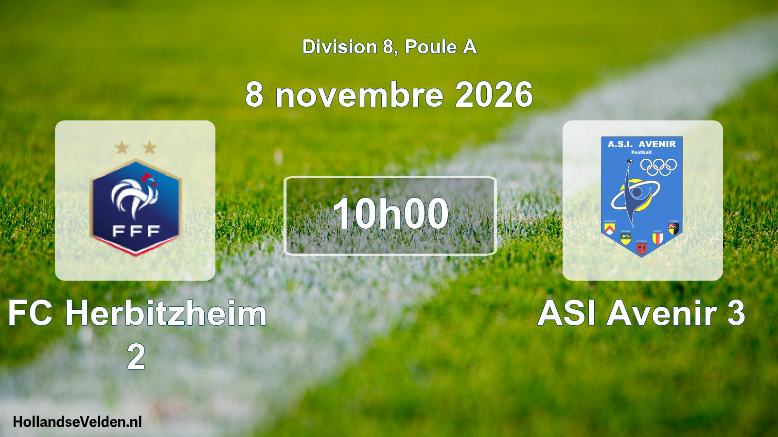 Geplande wedstrijd: FC Herbitzheim 2 - ASI Avenir 3 (8 november 2026)