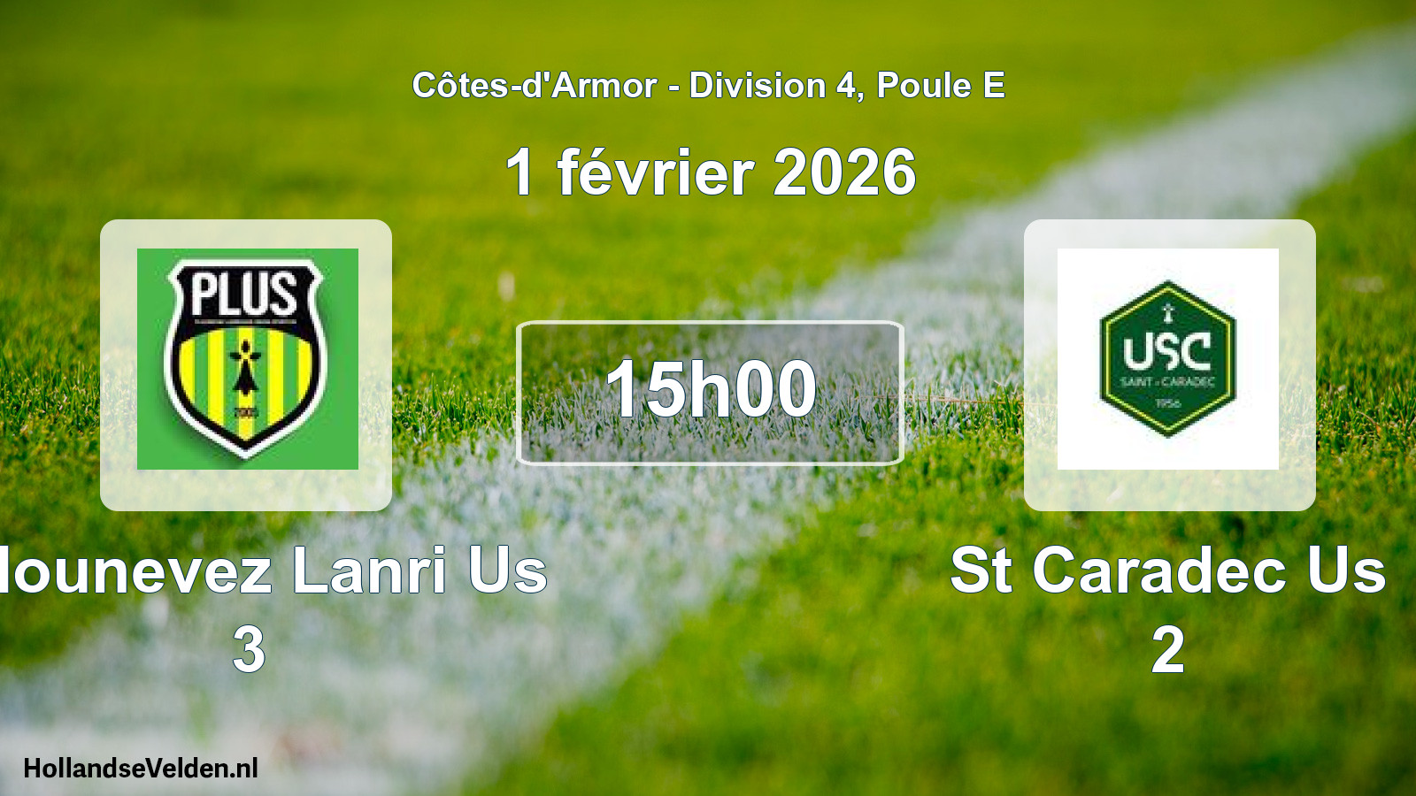 Scheduled Match: Plounevez Lanri Us 3 - St Caradec Us 2 (1 February 2026)