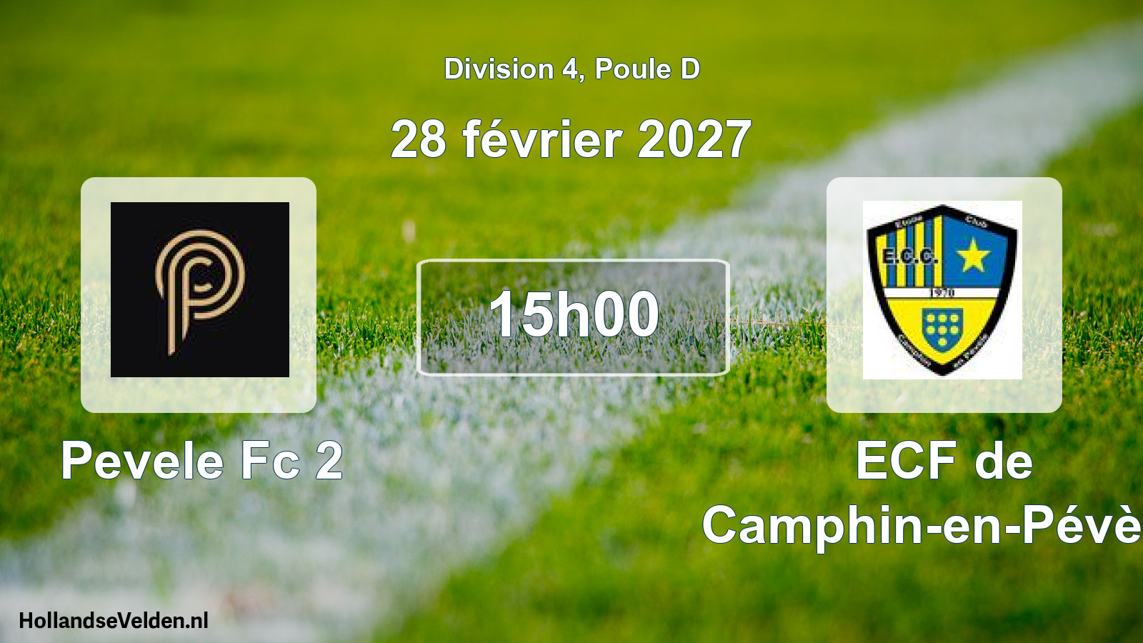 Match programmé: Pevele Fc 2 - ECF de Camphin-en-Pévèle (28 février 2027)