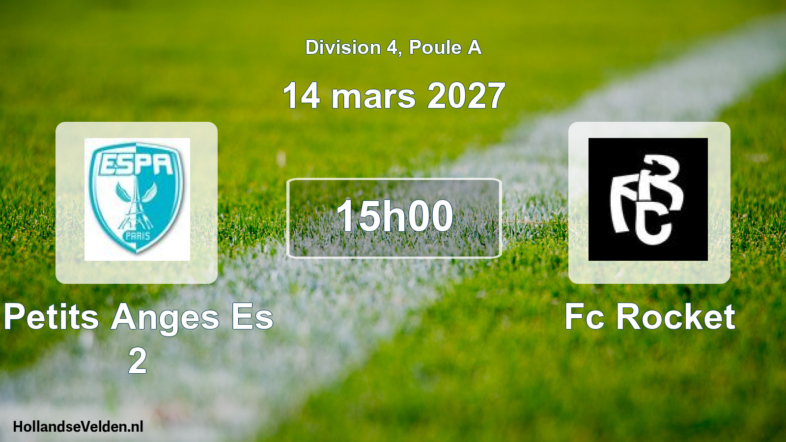 Match programmé: Petits Anges Es 2 - Fc Rocket (14 mars 2027)