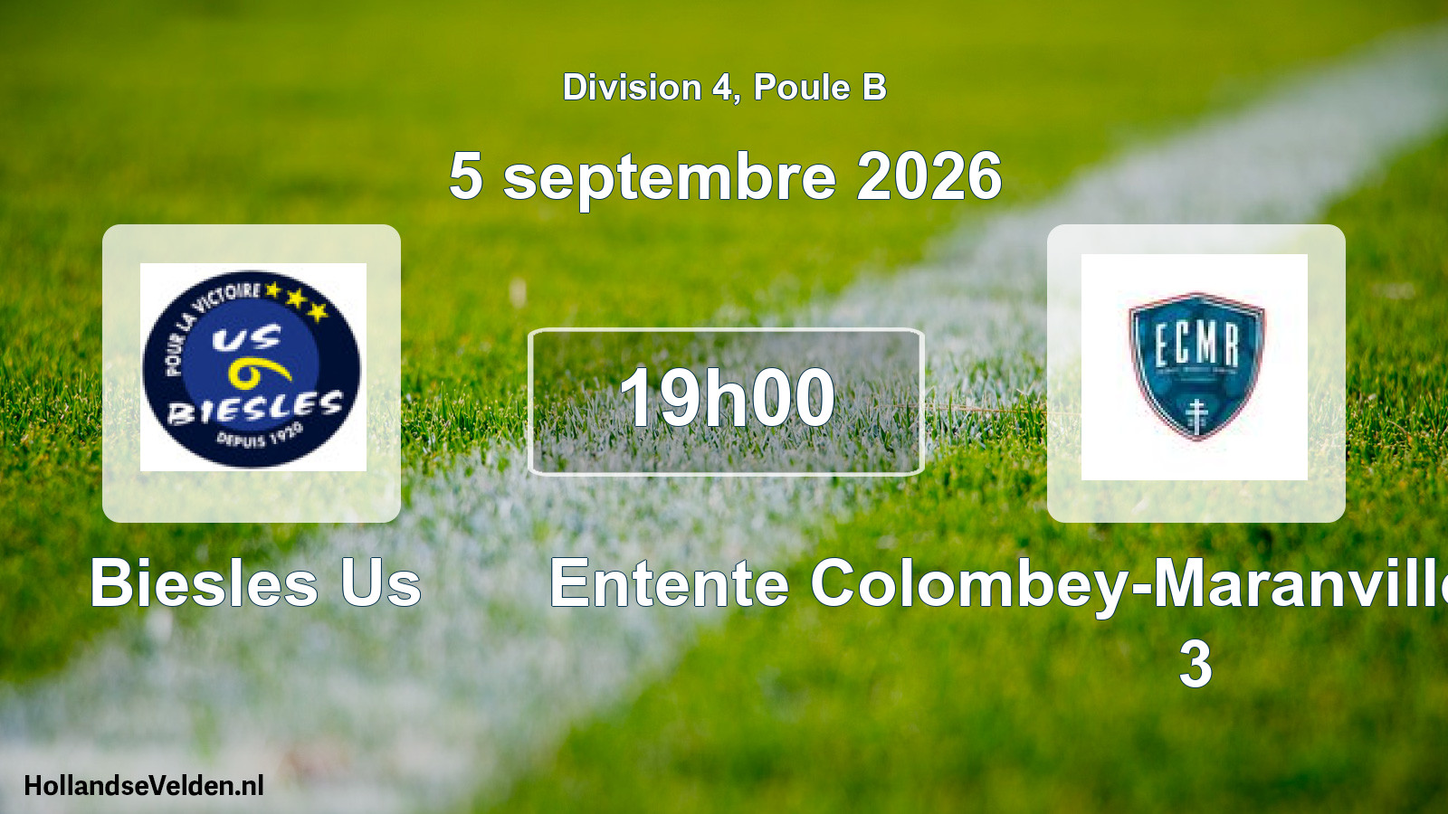 Match programmé: Biesles Us - Entente Colombey-Maranville-Rennepont 3 (5 septembre 2026)