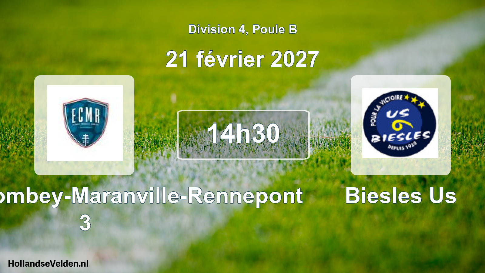 Match programmé: Entente Colombey-Maranville-Rennepont 3 - Biesles Us (21 février 2027)