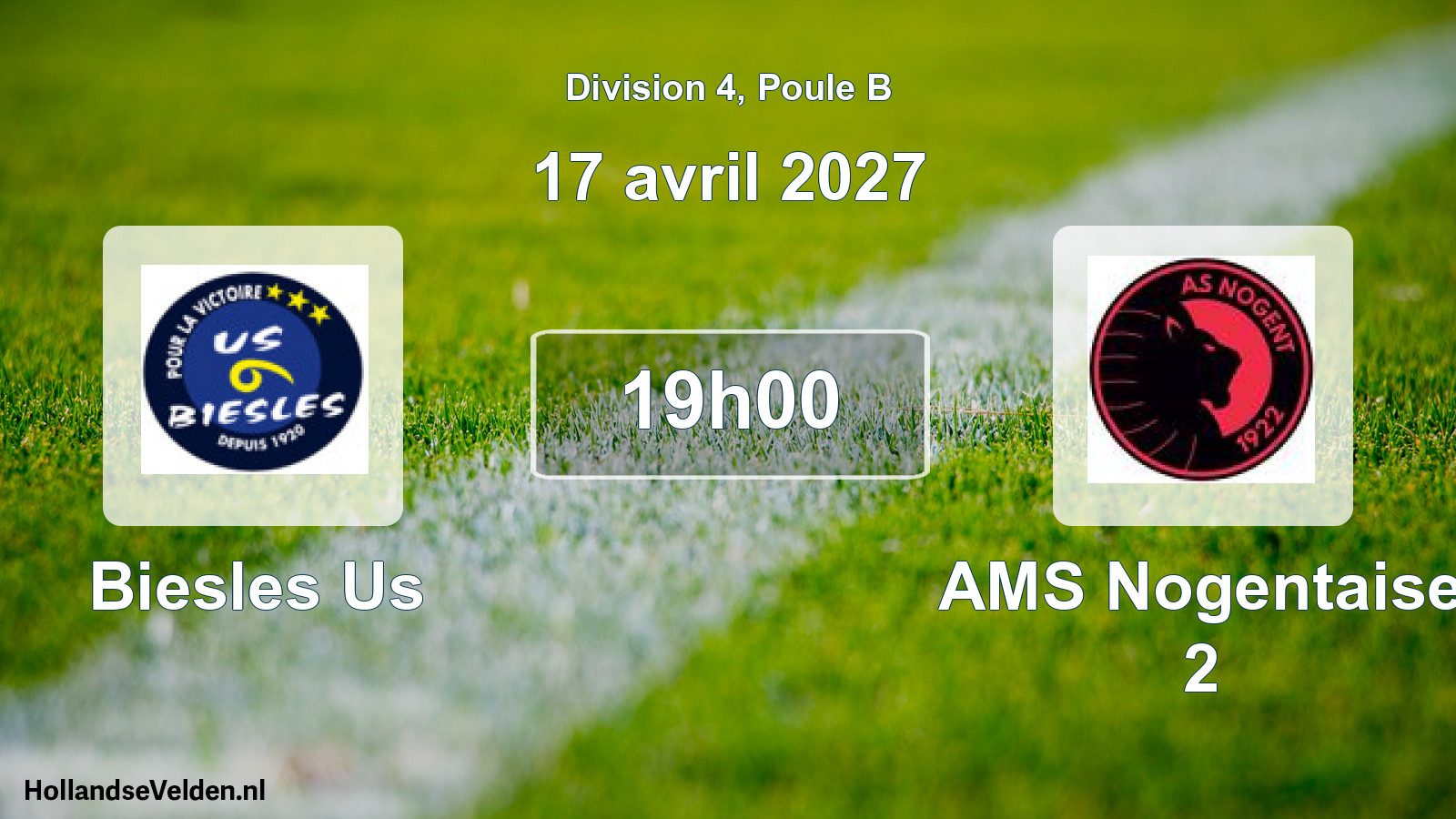 Match programmé: Biesles Us - AMS Nogentaise 2 (17 avril 2027)