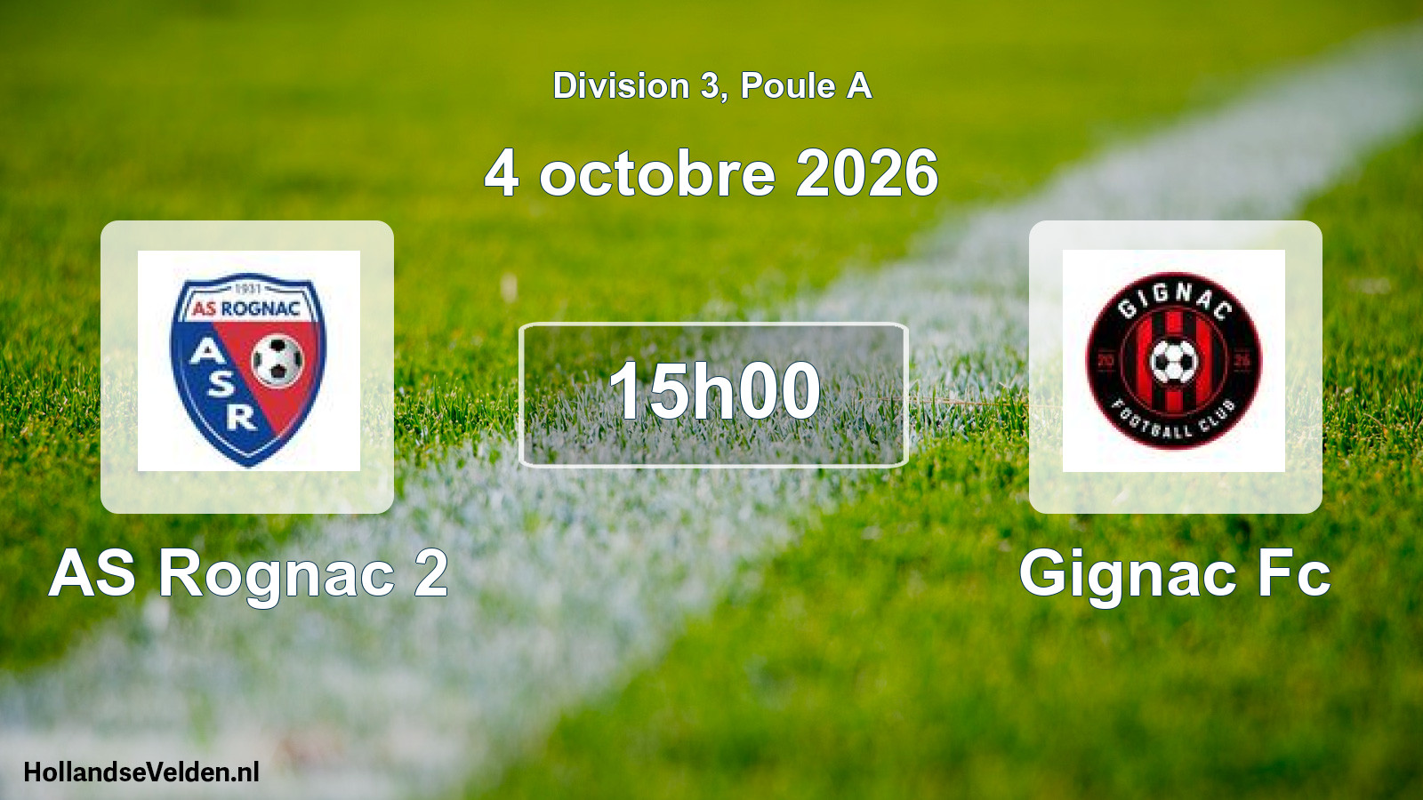 Scheduled Match: AS Rognac 2 - Gignac Fc (4 October 2026)