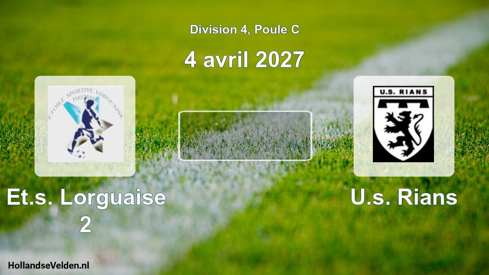 Match programmé: Et.s. Lorguaise 2 - U.s. Rians (4 avril 2027)