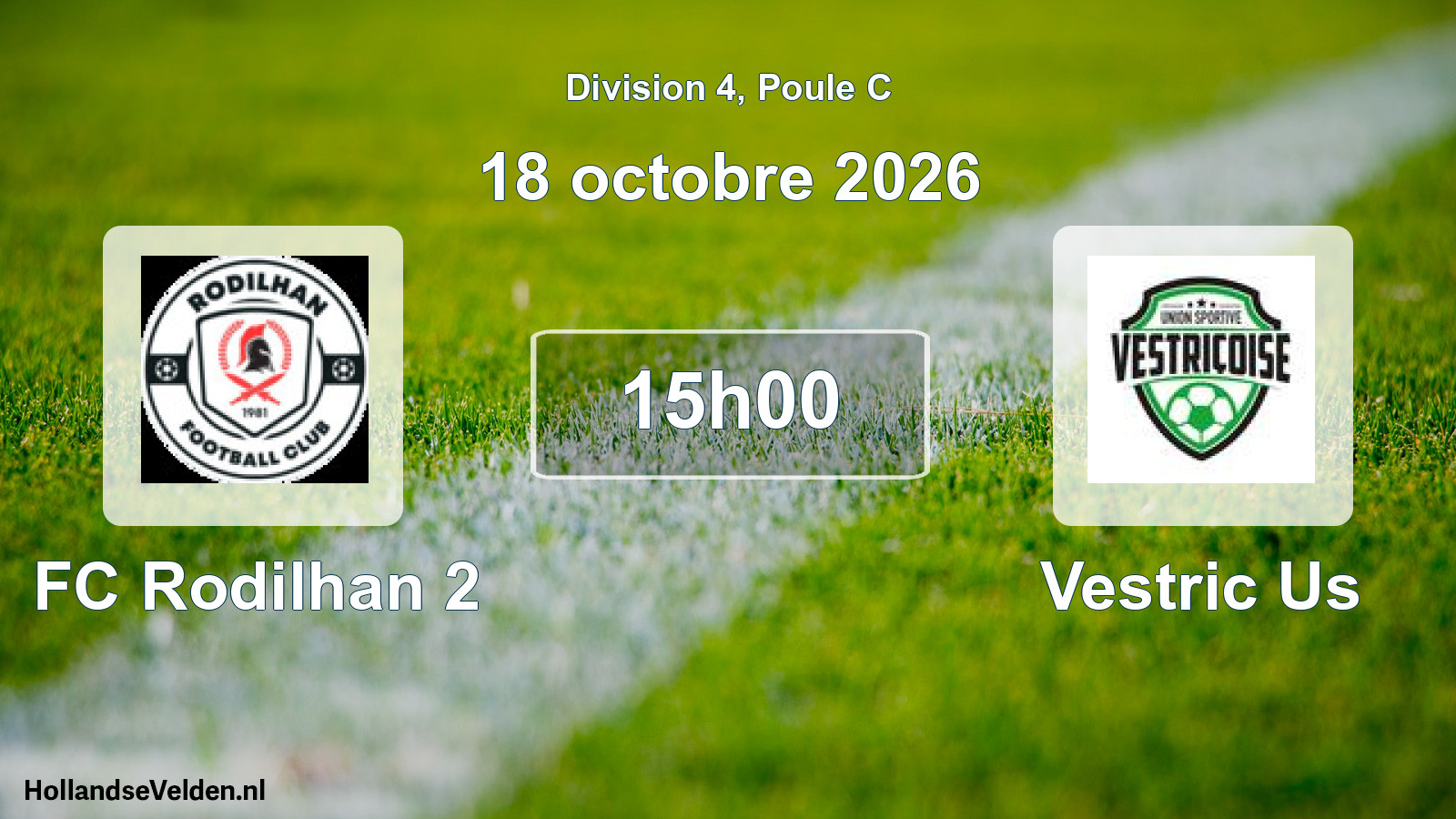 Match programmé: FC Rodilhan 2 - Vestric Us (18 octobre 2026)