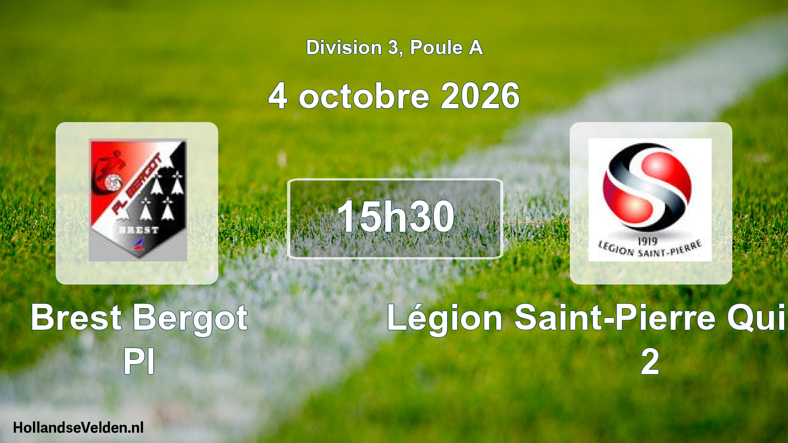 Scheduled Match: Brest Bergot Pl - Légion Saint-Pierre Quilbignon 2 (4 October 2026)
