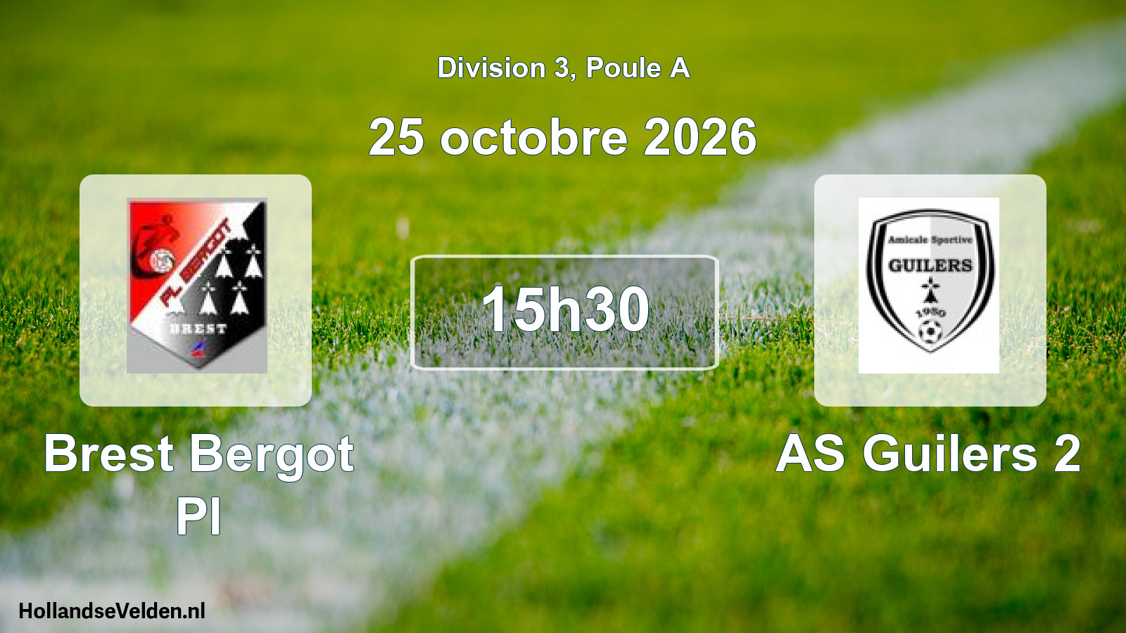 Match programmé: Brest Bergot Pl - AS Guilers 2 (25 octobre 2026)
